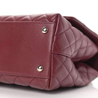 Chanel Caviar Lizard Embossed Quilted Small Coco Handle Flap Burgundy 9 of 9