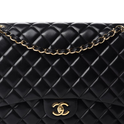 Chanel Lambskin Quilted Maxi Single Flap Black 13 of 14