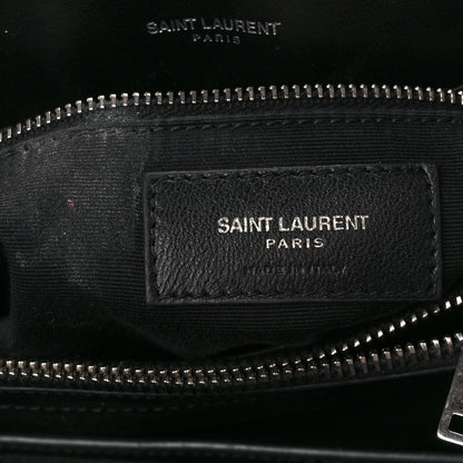 Saint Laurent Calfskin Y Quilted Monogram Medium Loulou Satchel Black 7 of 12