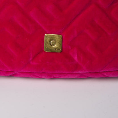 Fendi Velvet FF Embossed Hip Belt Baguette Bag Fuxia 13 of 13