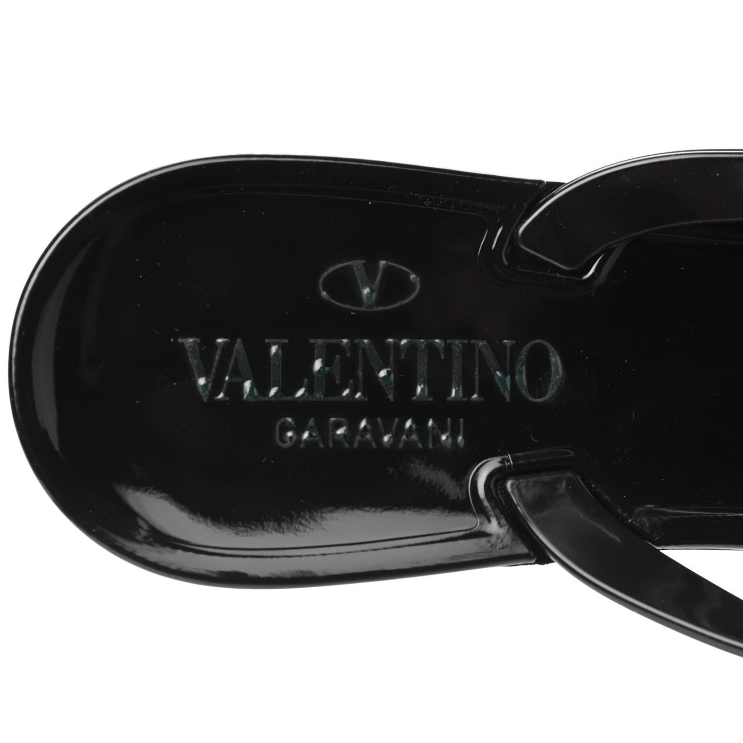 PVC Jelly Rockstud Bow Thong Sandals 39 Black
