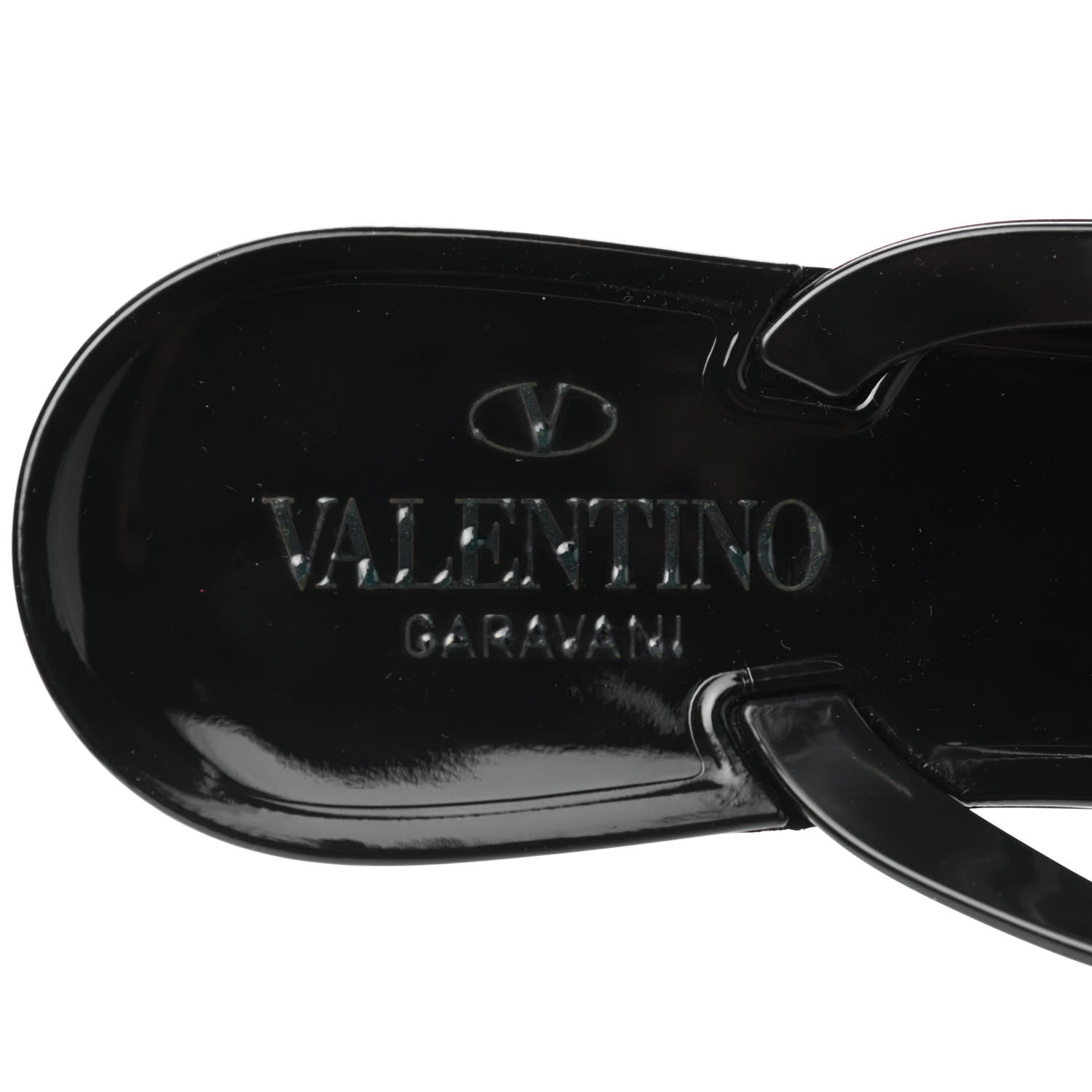 Valentino Garavani PVC Jelly Rockstud Bow Thong Sandals 39 Black 7 of 8
