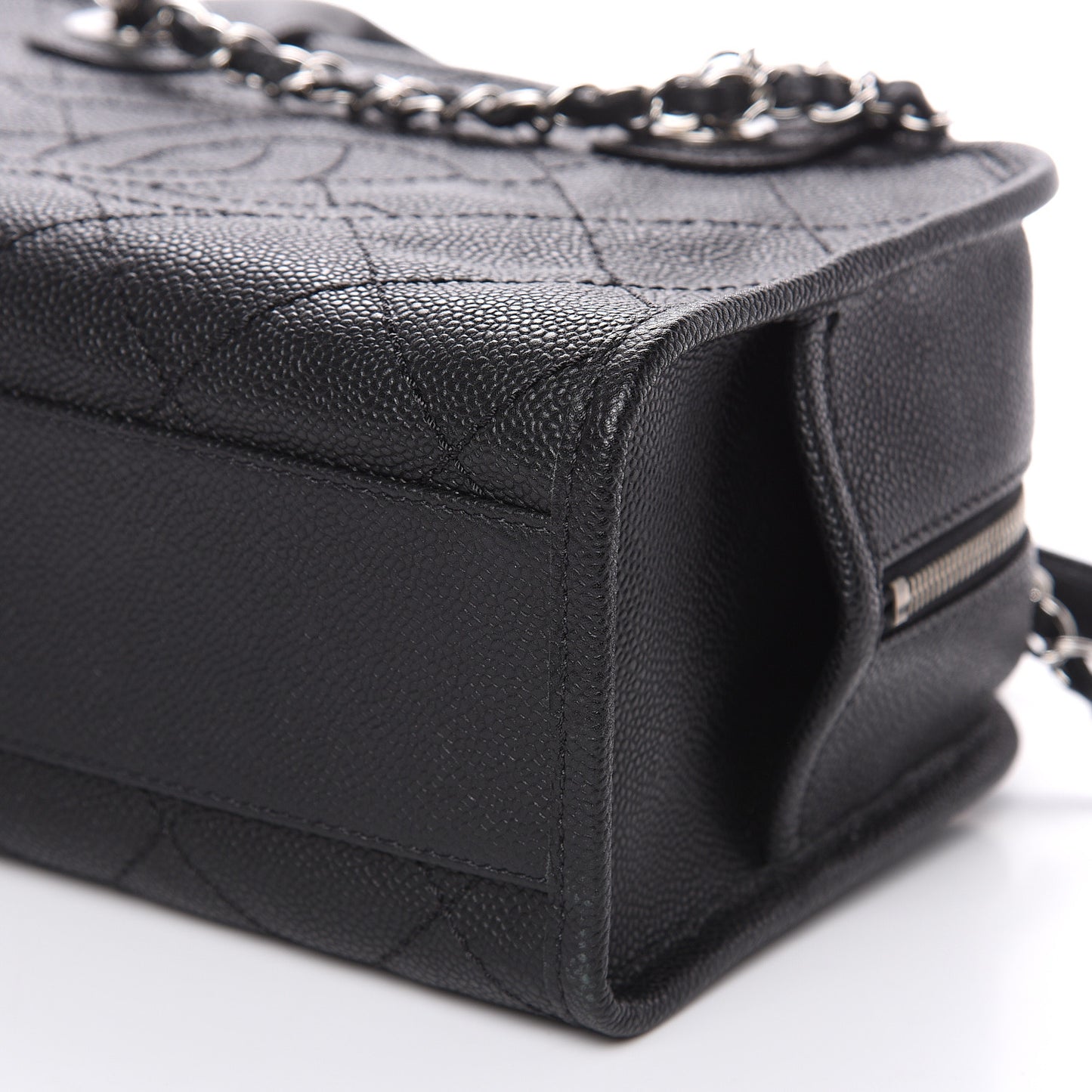 Caviar Quilted Small Deauville Bowling Bag Black