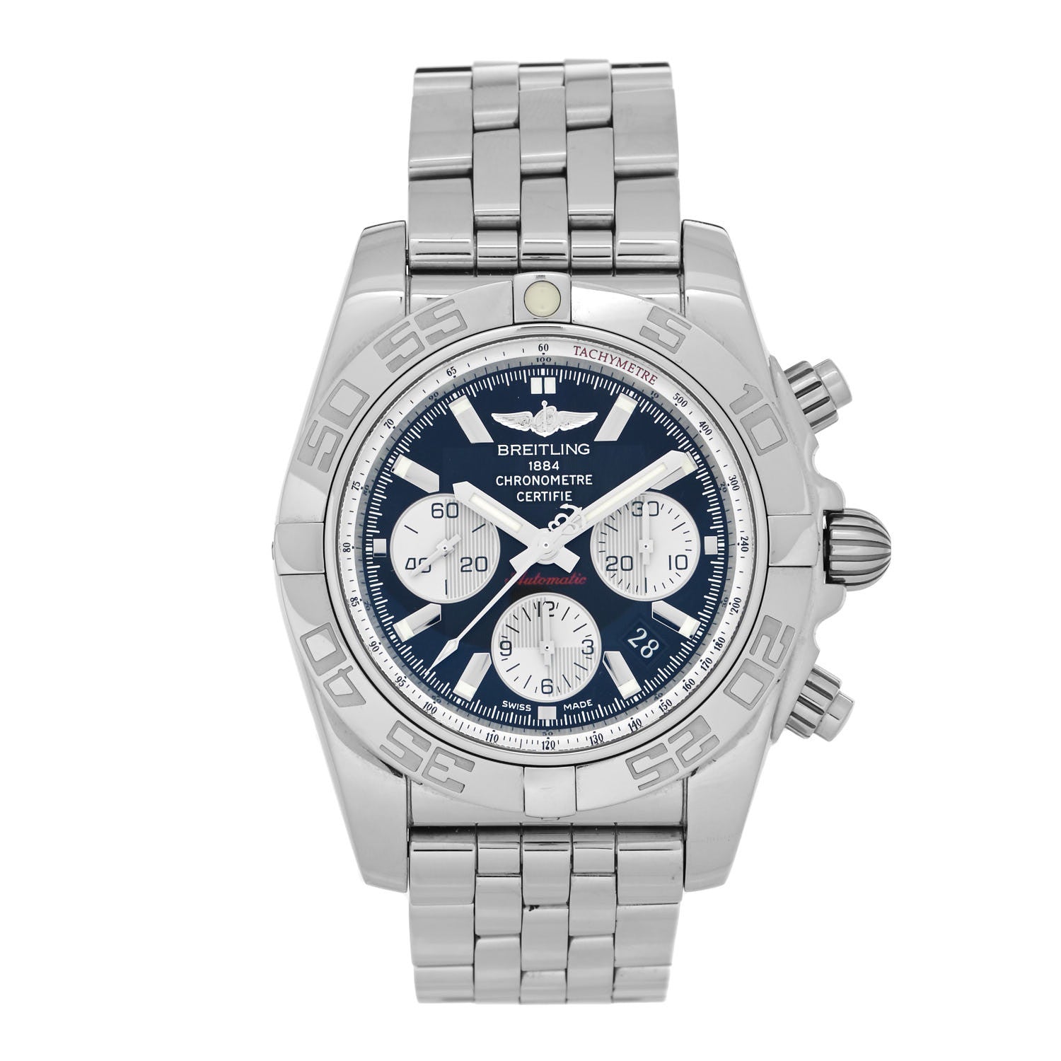 Breitling Stainless Steel 44mm Chronomat Chronograph Automatic Watch Black AB0110 1 of 5