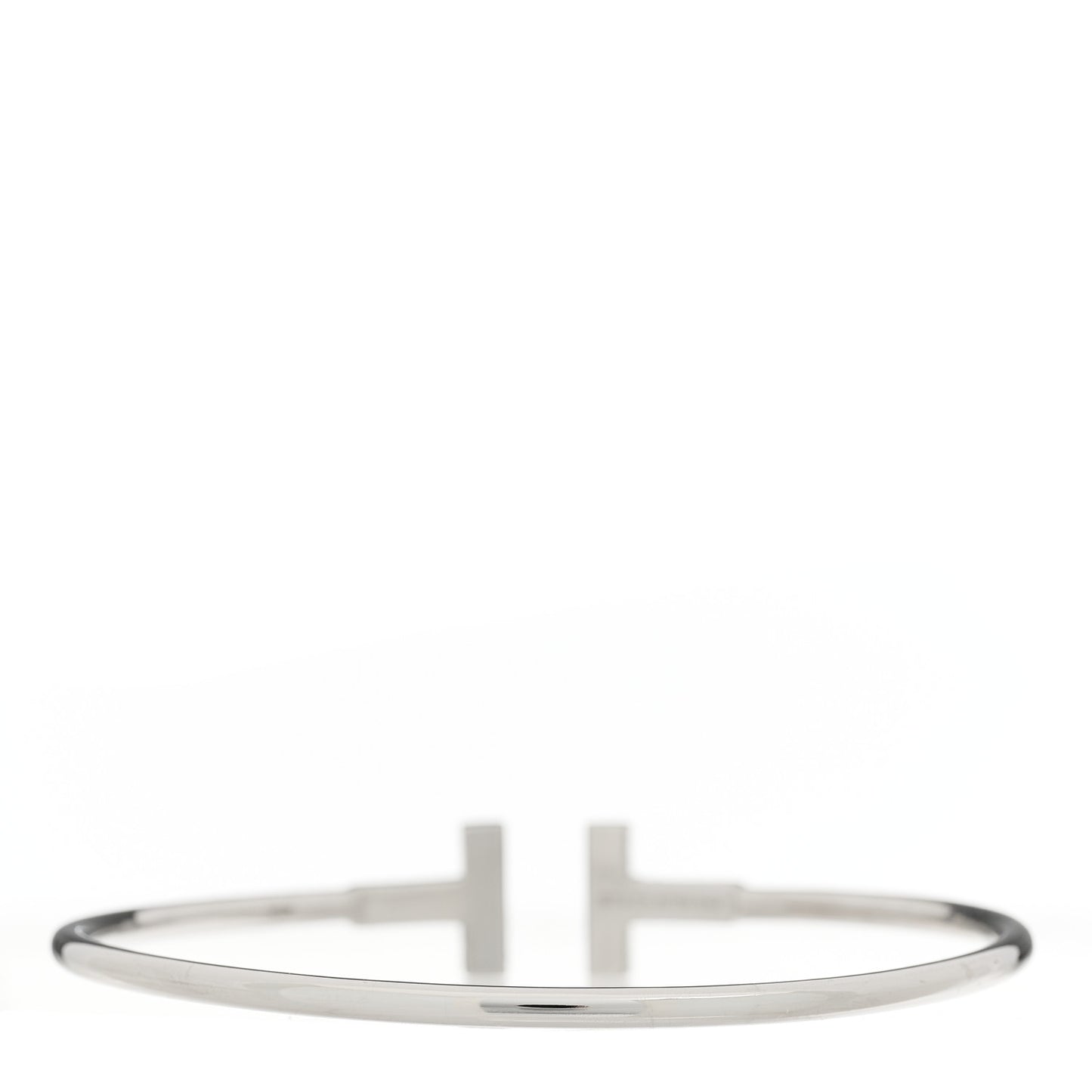 18K White Gold Diamond T Wire Bracelet