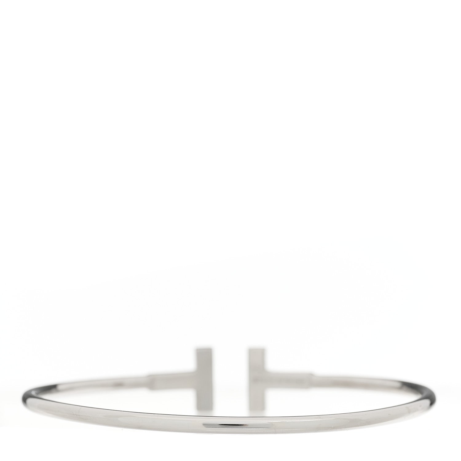 Tiffany 18K White Gold Diamond T Wire Bracelet 2 of 3