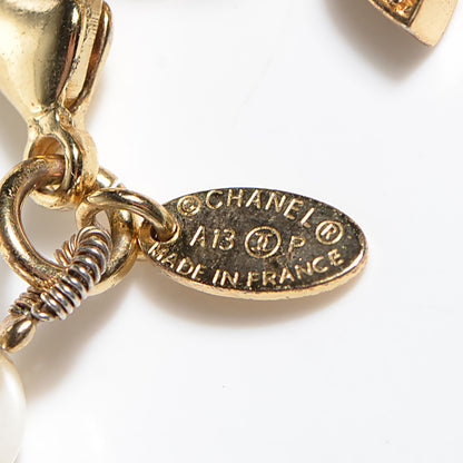 Chanel Pearl Crystal CC Bracelet Gold 3 of 4