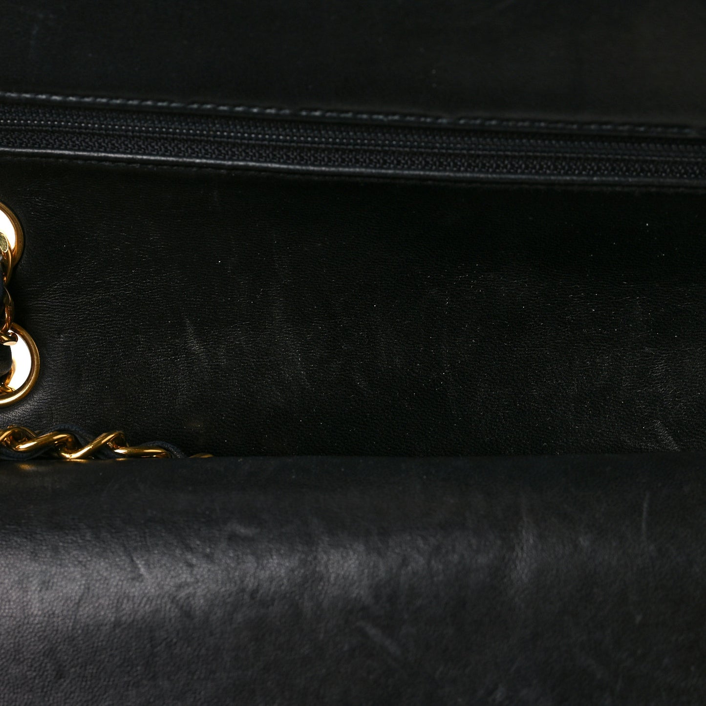 Lambskin Quilted Medium Double Flap Black