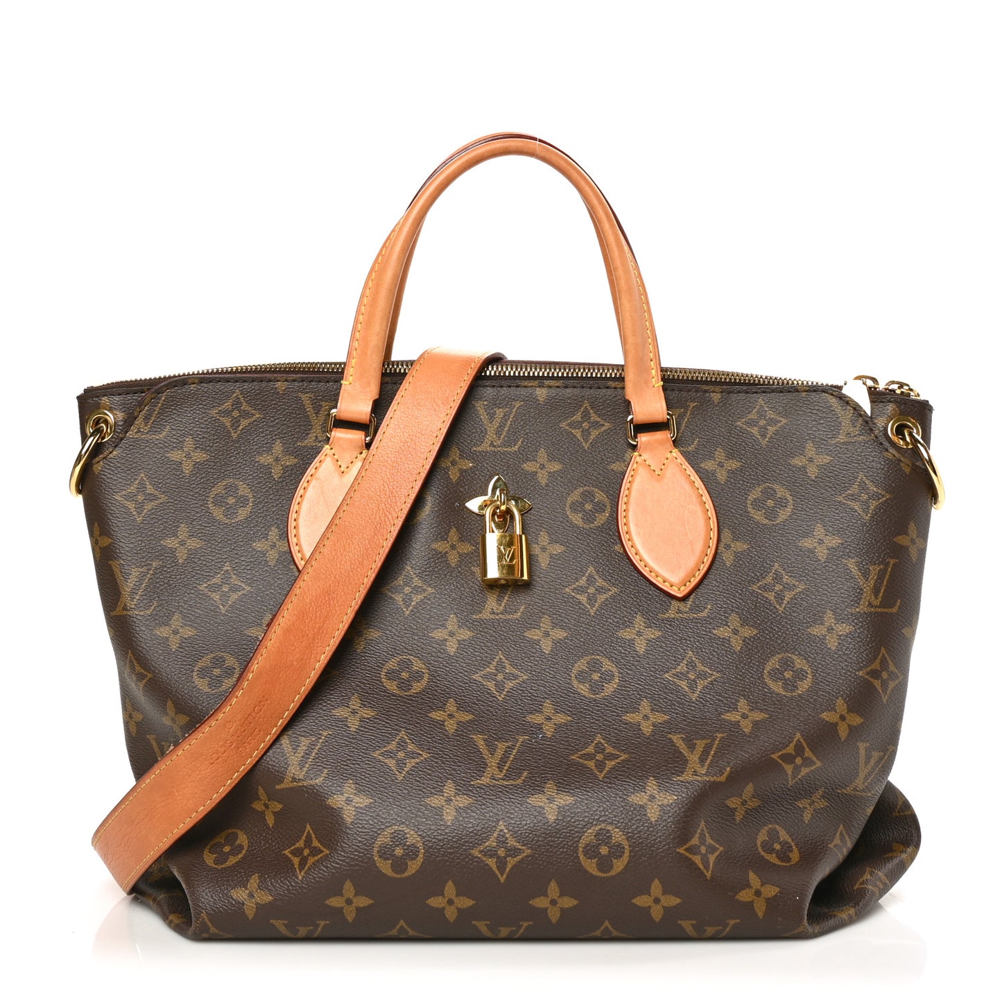 Monogram Flower Zipped Tote MM Beige