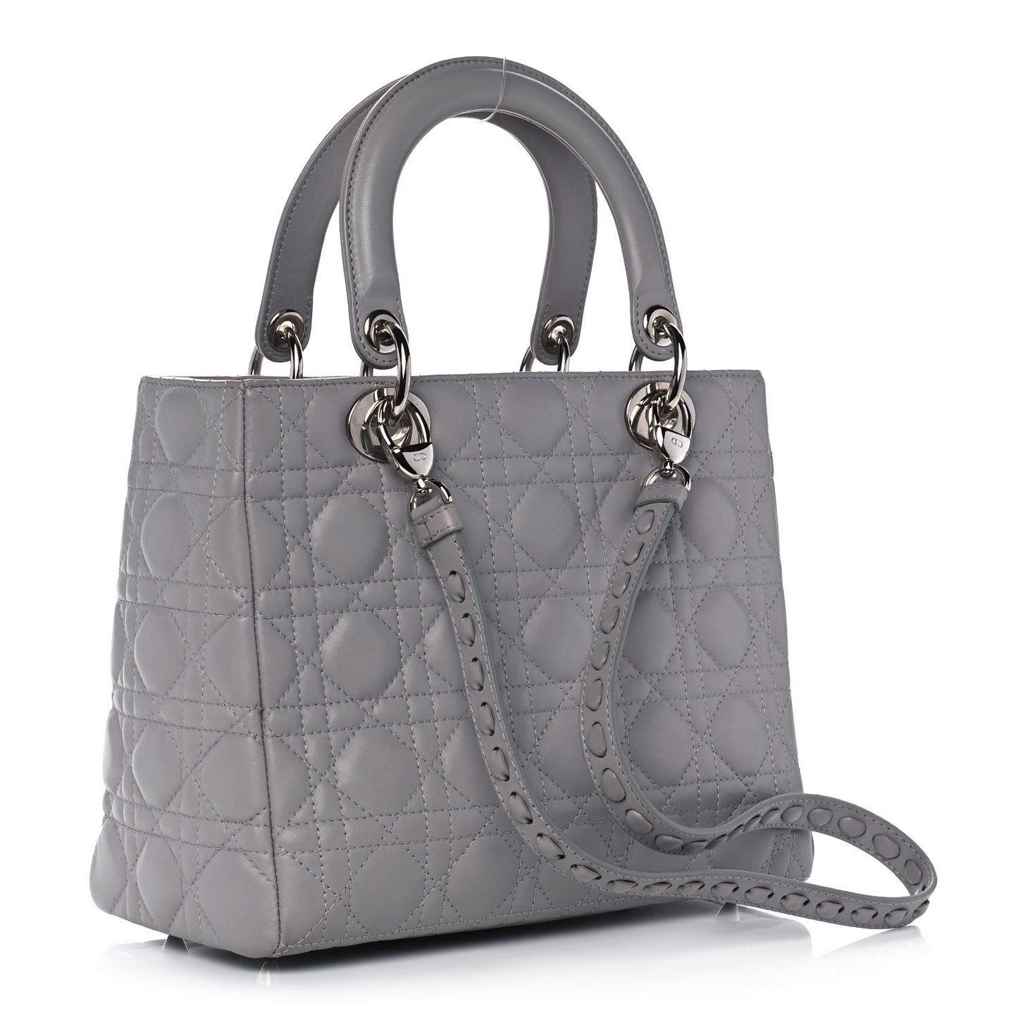 Lambskin Cannage Medium Lady Dior Grey