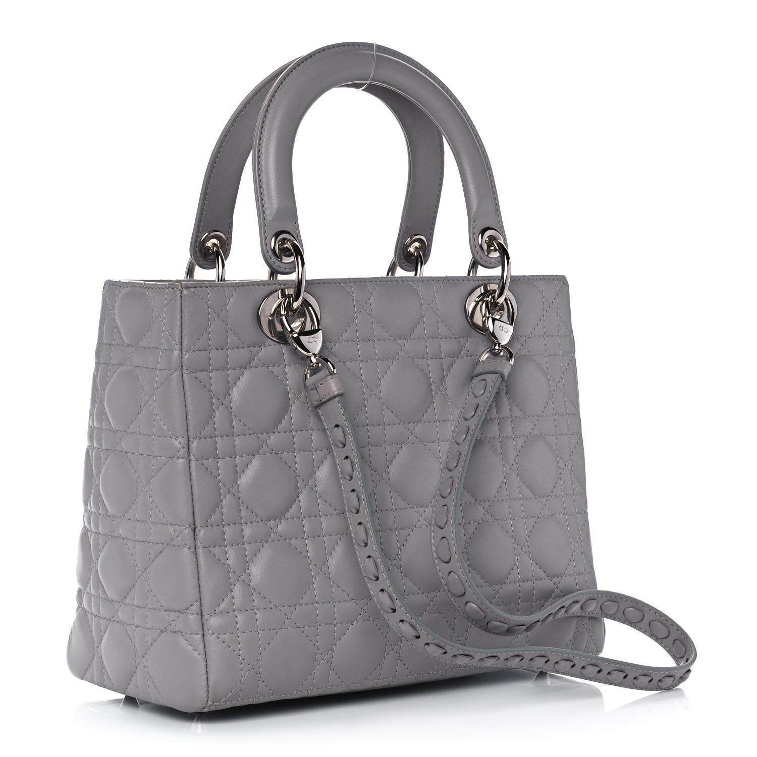 Christian Dior Lambskin Cannage Medium Lady Dior Grey 3 of 10
