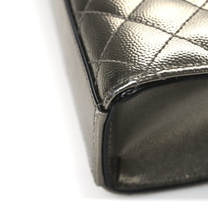 Saint Laurent Grain De Poudre Textured Mixed Matelasse Medium Triquilt Monogram Satchel Piombo 13 of 13