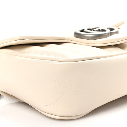 Gucci Calfskin Matelasse Aria Super Mini GG Marmont Shoulder Bag Mystic White 9 of 10