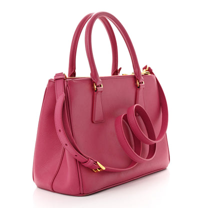 Prada Saffiano Small Galleria Double Zip Tote Fuxia 3 of 12