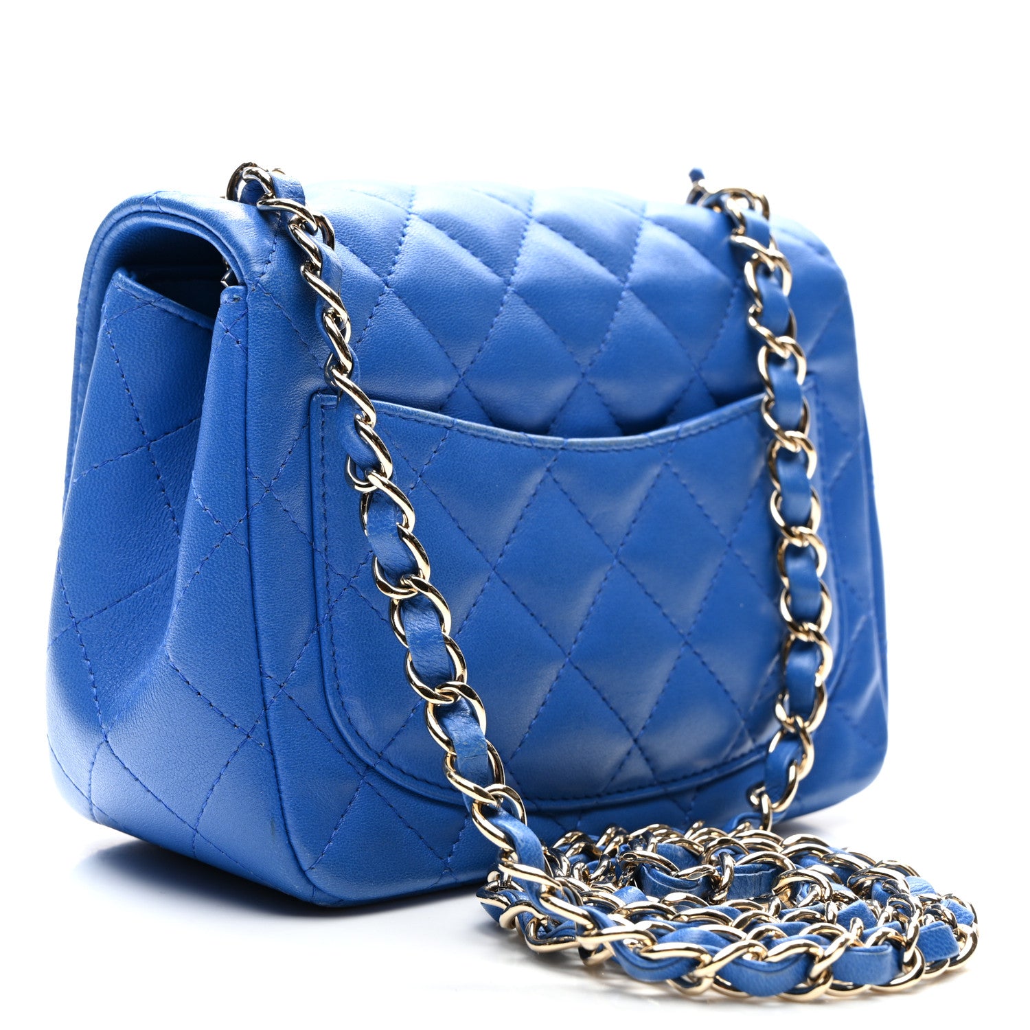 Chanel Lambskin Quilted Mini Square Flap Royal Blue 3 of 12