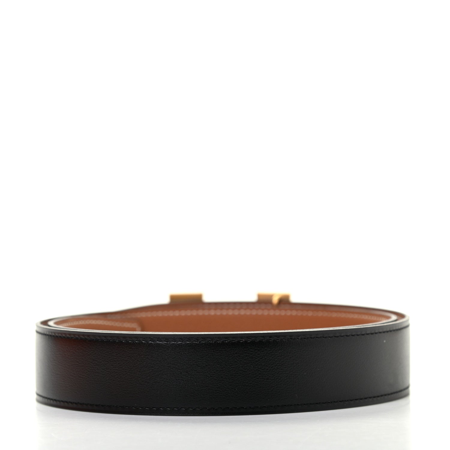 Hermes Box Togo 32mm H Belt 85 Black Gold 2 of 5