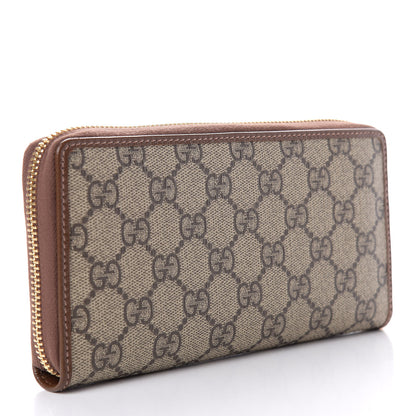 Gucci GG Supreme Monogram Azalea Calfskin Horsebit 1955 Zip Around Wallet Beige Ebony Brown Sugar 3 of 10