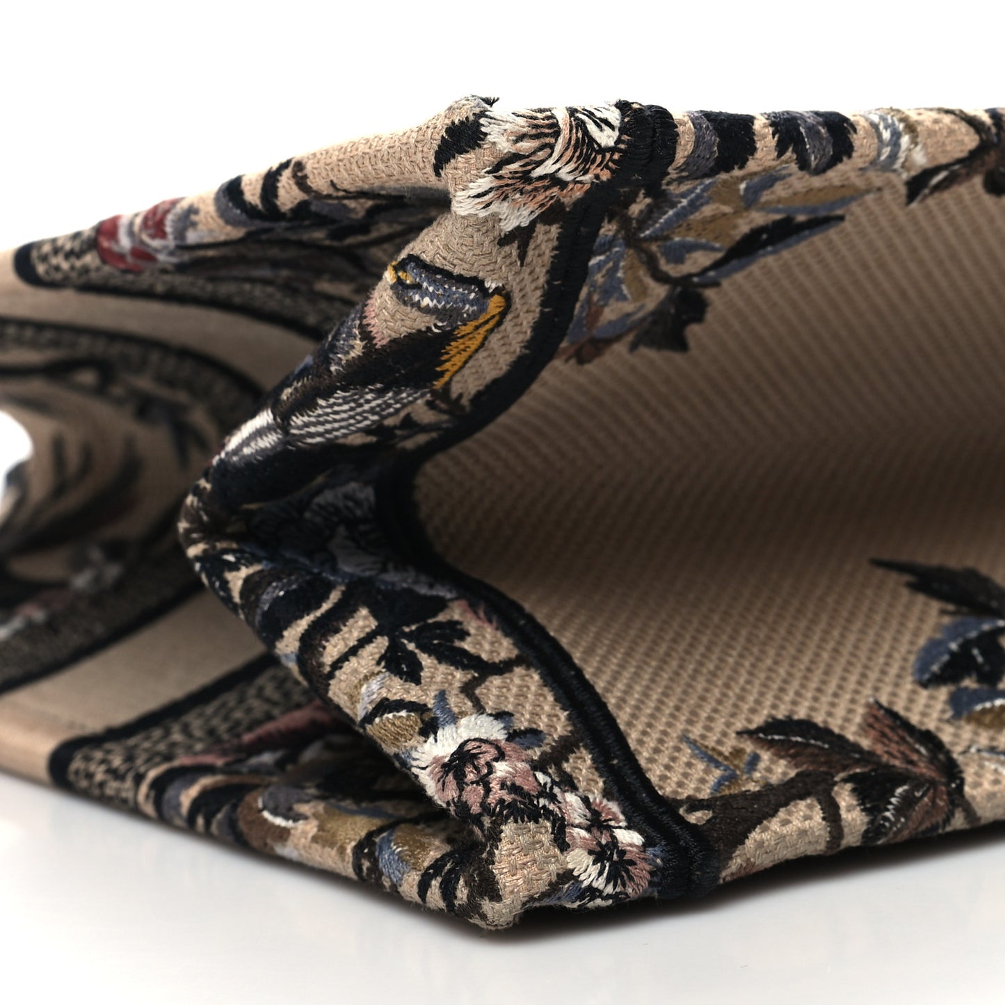Canvas Embroidered Jardin D'Hiver Medium Book Tote Beige Multicolor