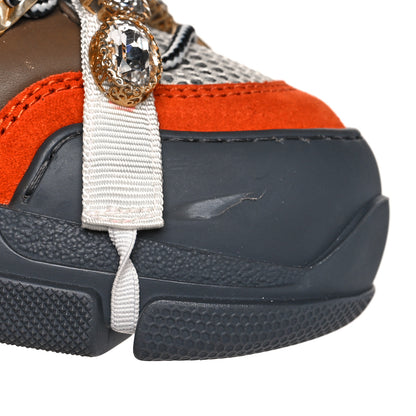 Gucci X SEGA Mesh Canvas Calfskin Removable Crystals Flashtrek Sneakers 9 White Box Pink Ardesia Loess 8 of 11