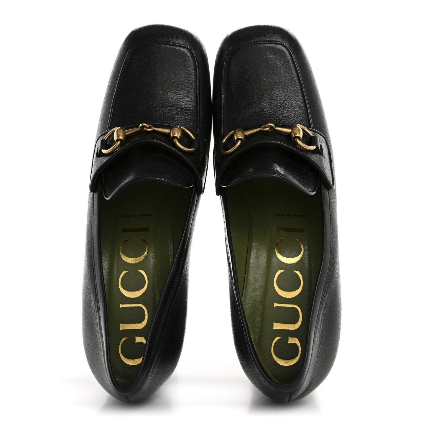 Goatskin Houdan Mid Heel Platform Loafers 41 Black