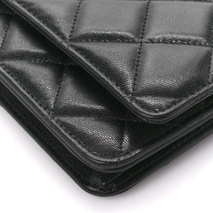 Chanel Goatskin Quilted Quilted Like A Wallet Wallet On Chain WOC Black 10 of 12