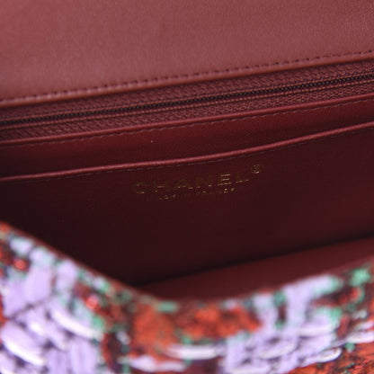 Chanel Tweed Quilted Mini Rectangular Flap Red Purple Green 8 of 11