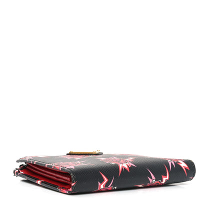 Prada X UNIVERSAL STUDIOS Saffiano Frankenstein Rose Zip Top Compact Wallet Lacca 4 of 6