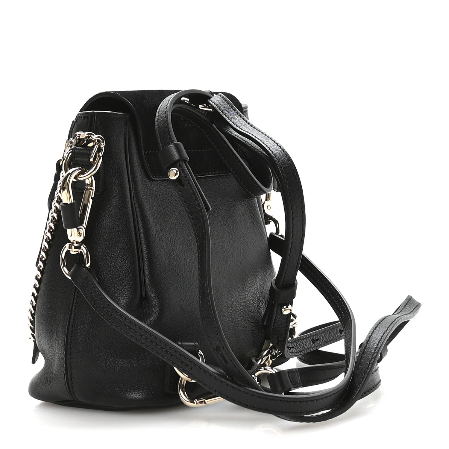 Chloe Suede Calfskin Mini Faye Backpack Black 3 of 10