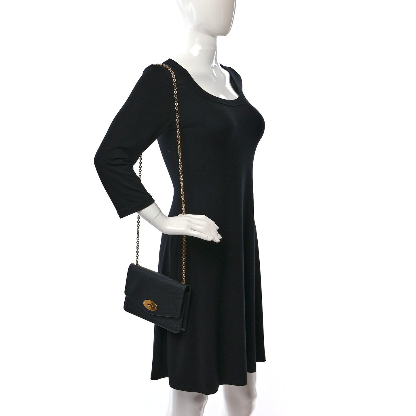 Small Classic Grain Calfskin Small Darley Black