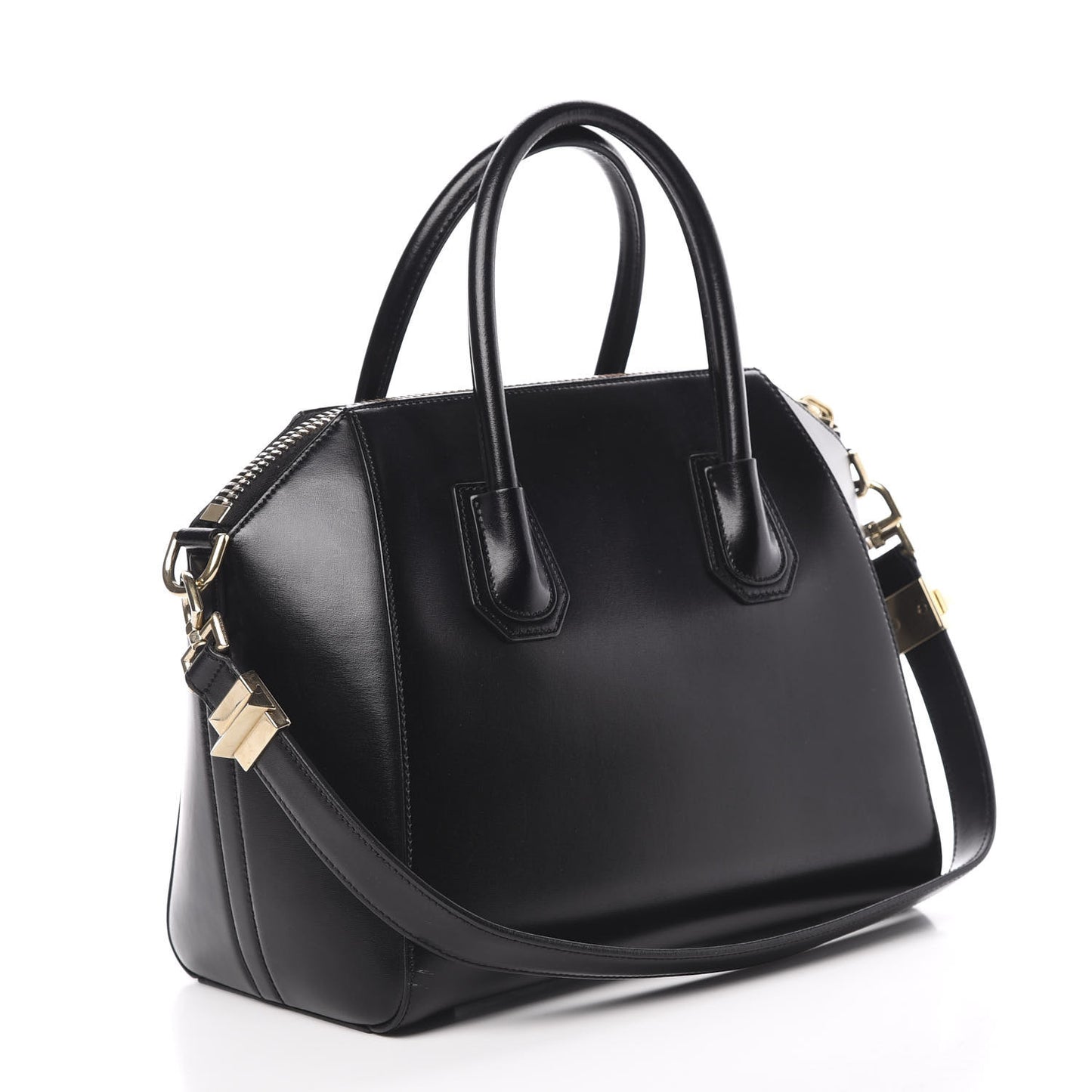 Shiny Lord Calfskin Small Antigona Black