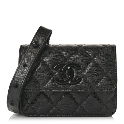 Chanel Caviar Quilted My Everything Belt Flap Card Holder Black 1 of 9