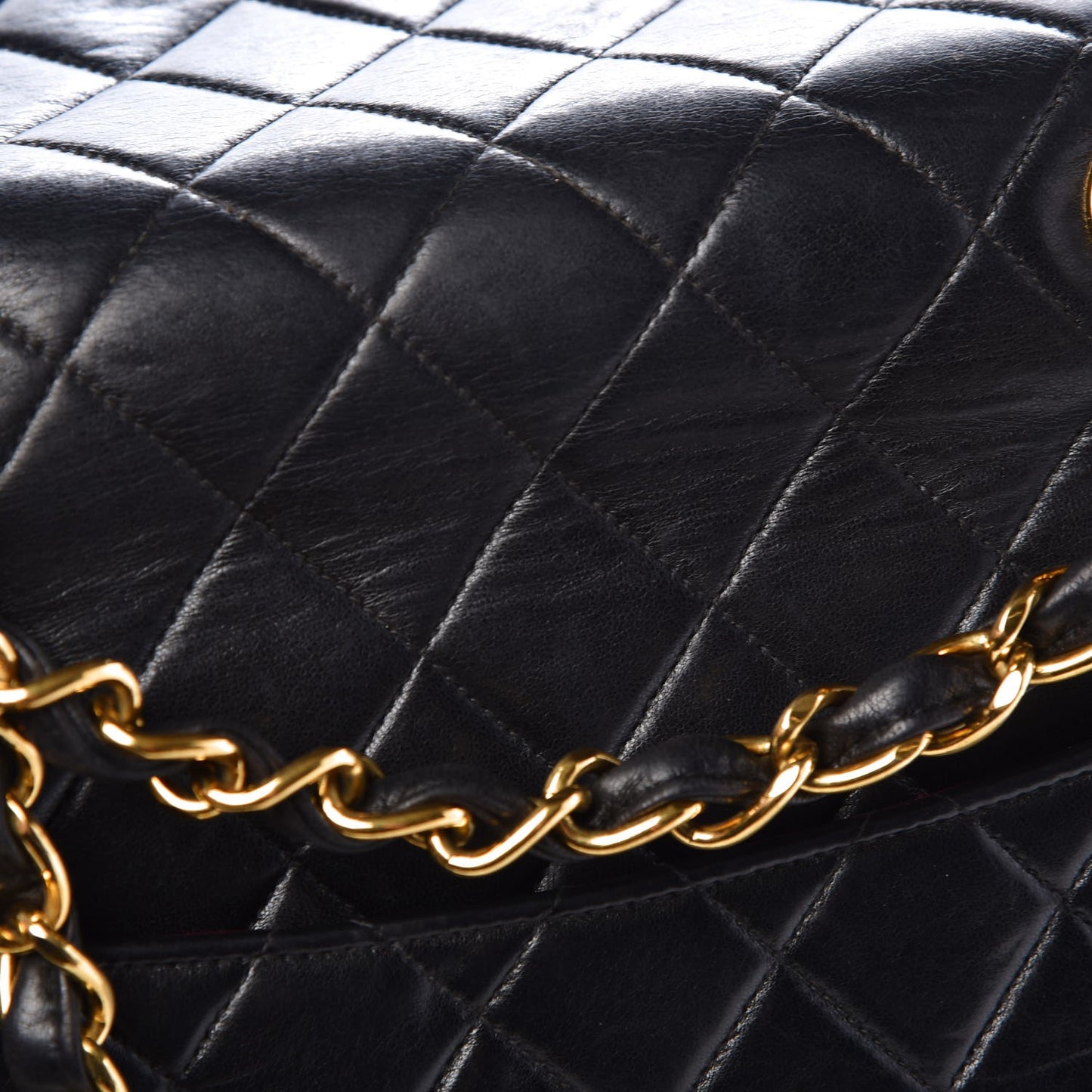 Lambskin Quilted Jumbo Single Flap Black