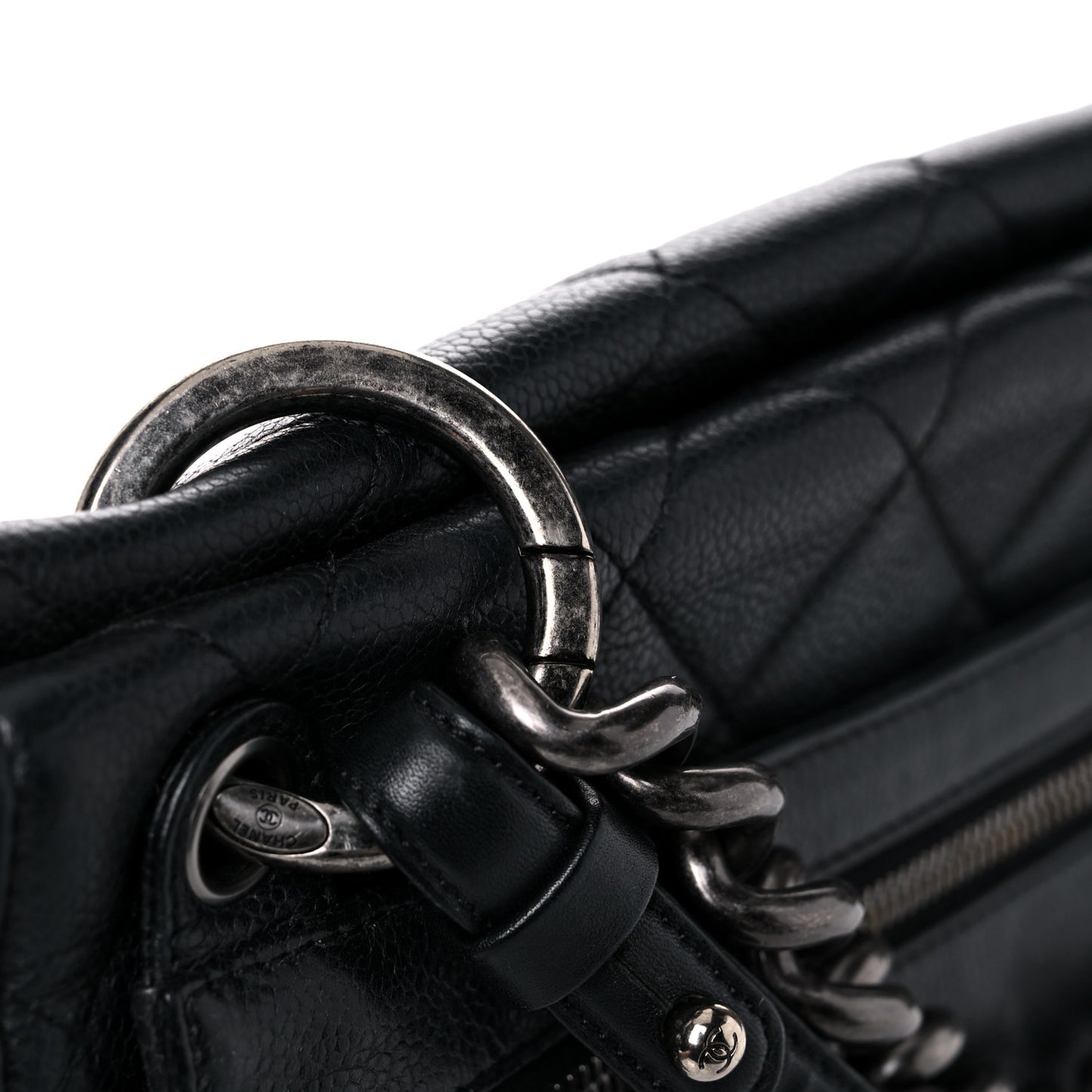 Caviar Quilted Large Retro Class Flap Black