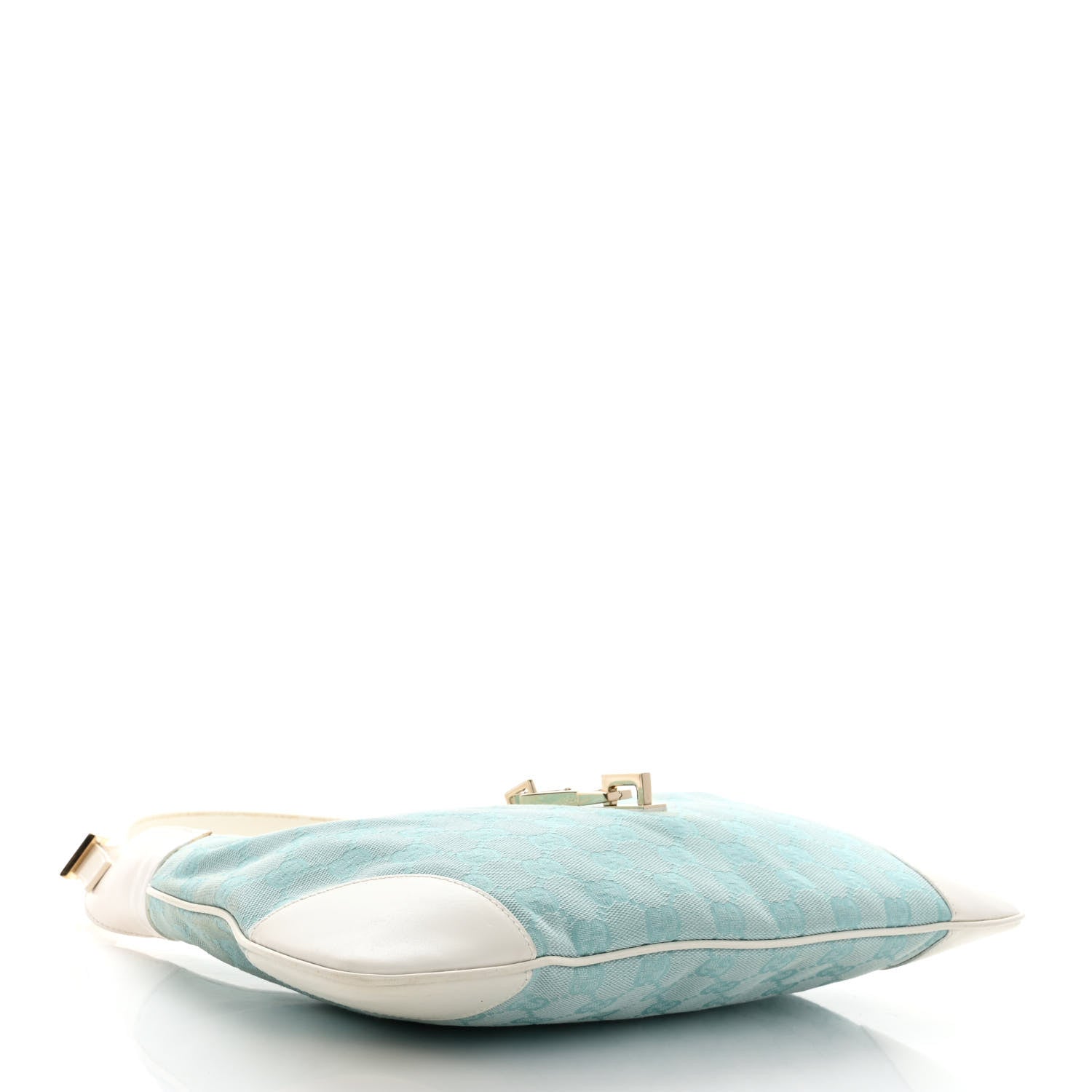 Gucci Monogram Lobster Clasp Jackie O Hobo Blue White 4 of 16