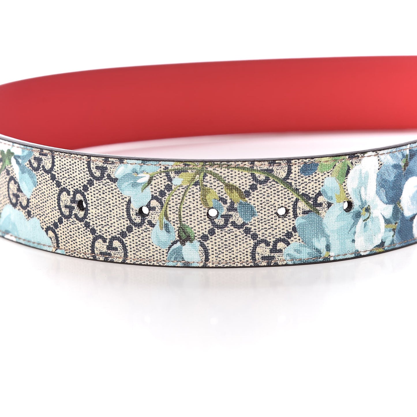 GG Plus Monogram Blooms Plaque Belt 80 32 Blue