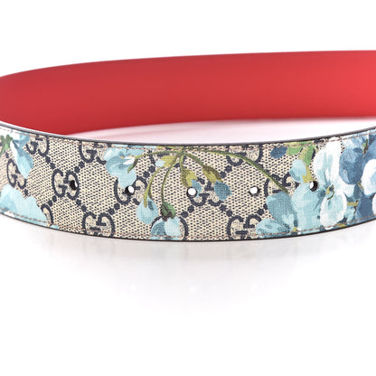 Gucci GG Plus Monogram Blooms Plaque Belt 80 32 Blue 6 of 6