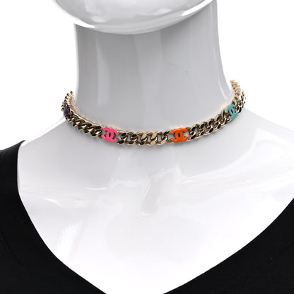 Chanel Metal Enamel Chain CC Choker Gold Multicolor 2 of 6