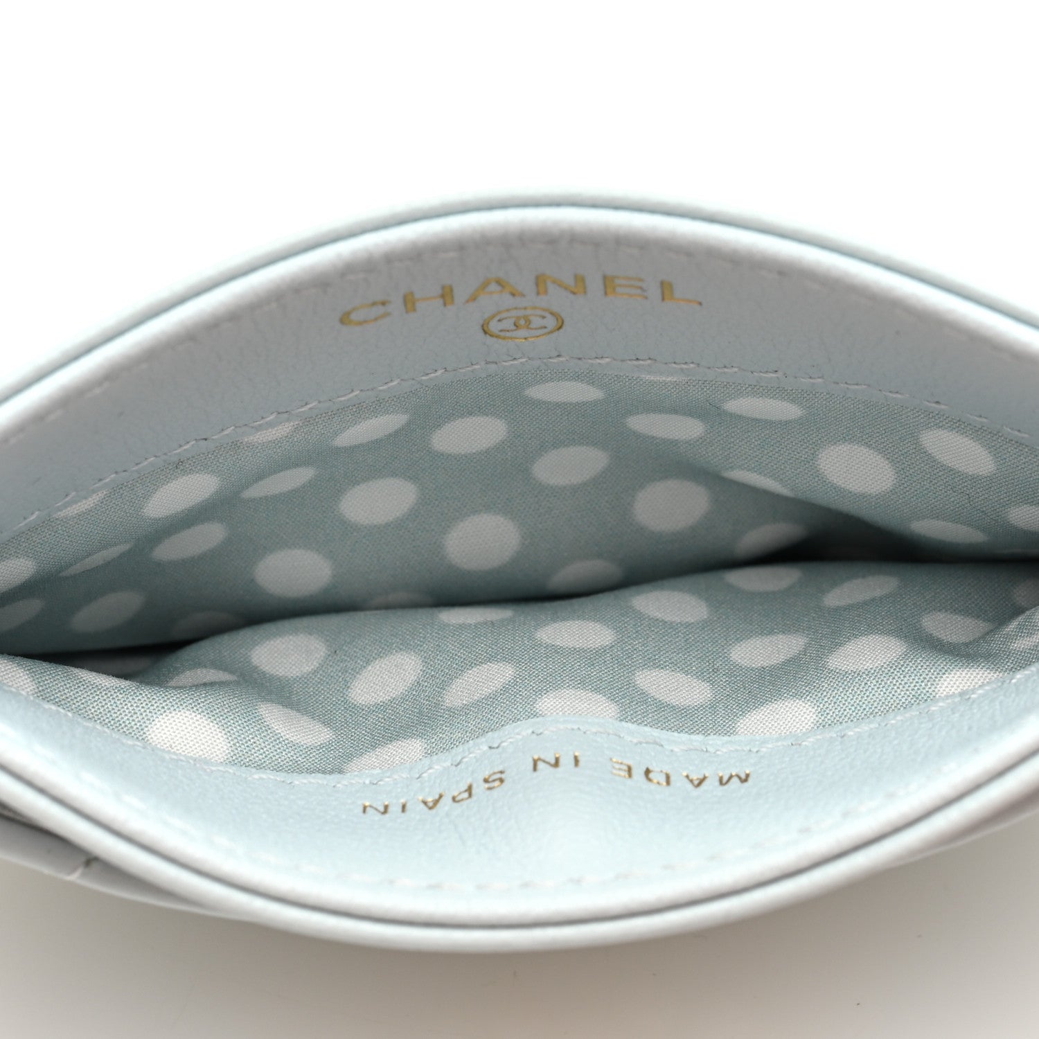 Chanel Lambskin Pearl Quilted Card Holder Light Blue 5 of 8