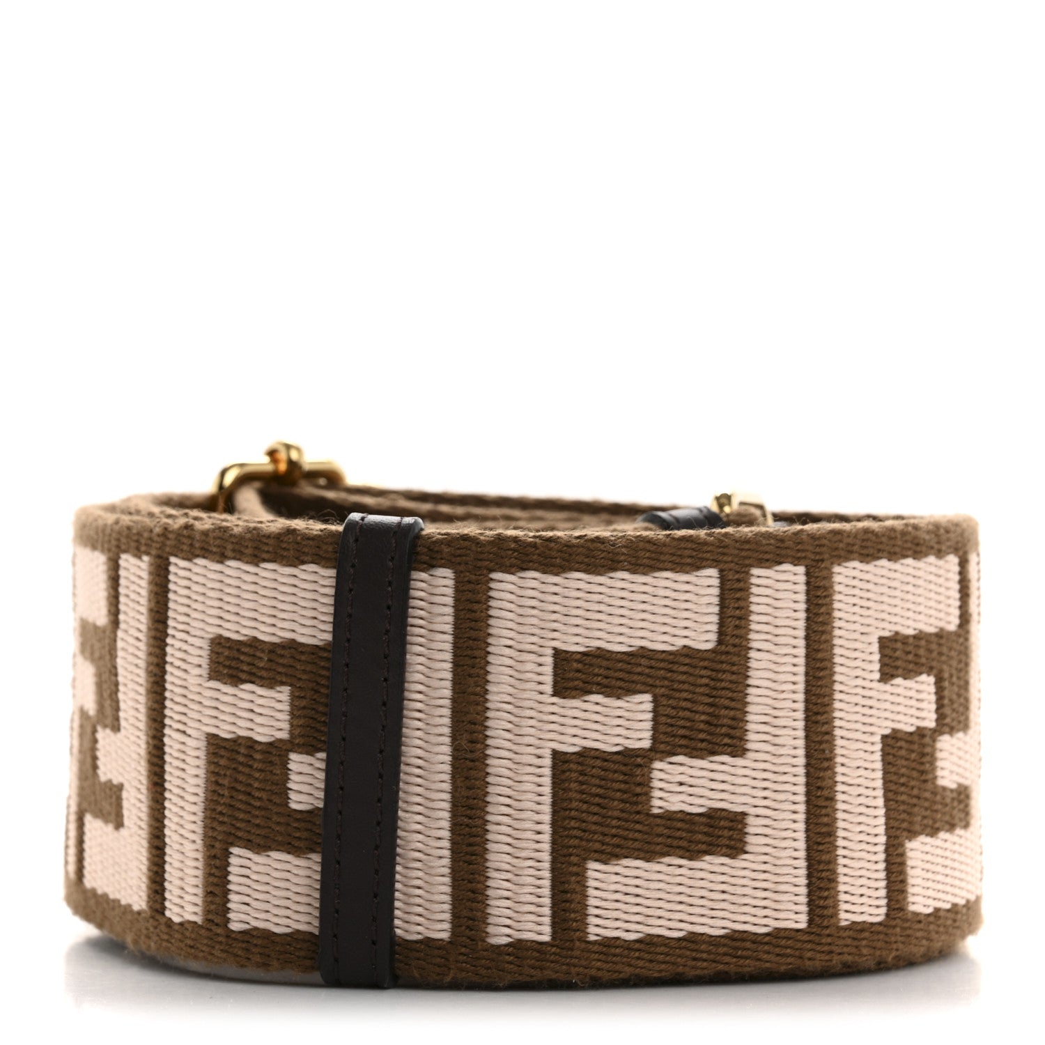 Fendi Ribbon Vitello Century FF 1974 Embroidered Adjustable Strap You Fango Rosa Confetto Chocolate 2 of 9