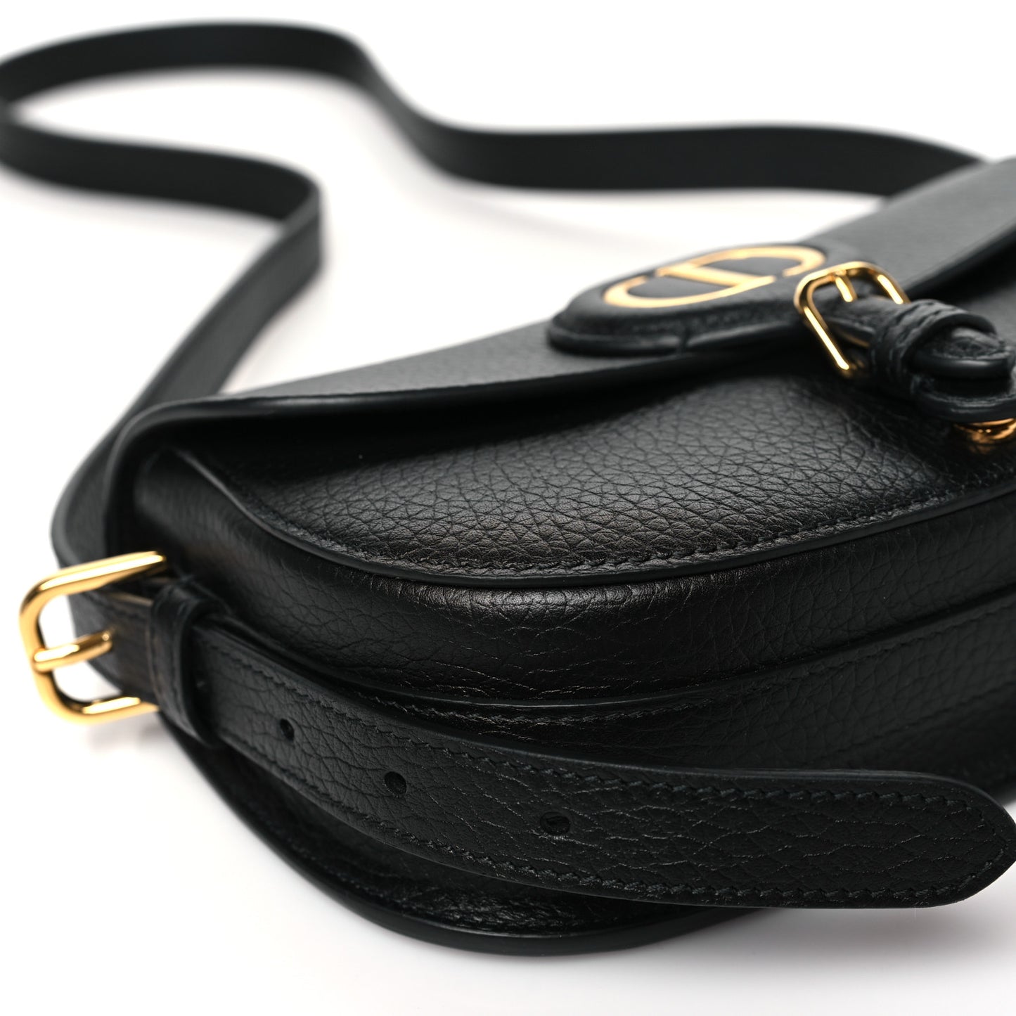 Grained Calfskin East West Bobby Bag Black