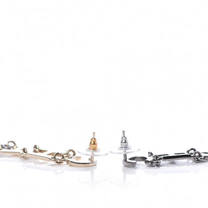 Chanel Crystal Pearl Chanel Bright Young Things Earrings Gold Ruthenium 3 of 5