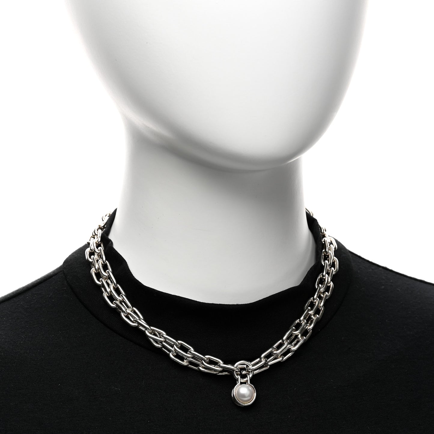 Sterling Silver Cultured Pearl HardWear Necklace