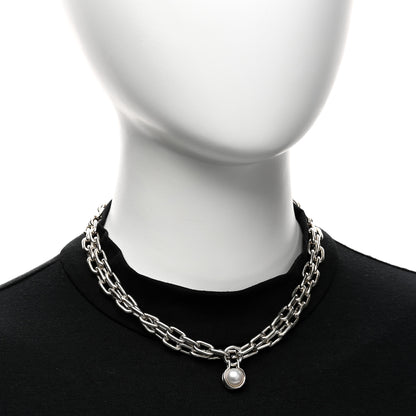 Tiffany Sterling Silver Cultured Pearl HardWear Necklace 2 of 6