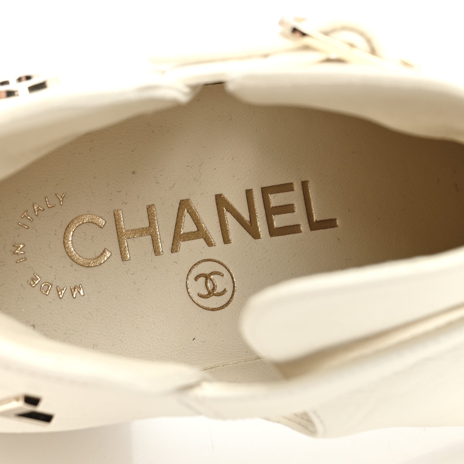 Chanel Lambskin Velvet Cap Toe Short Ankle Boots 37.5 White 7 of 8