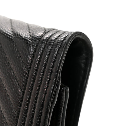 Chanel Caviar Chevron Quilted Boy Wallet On Chain WOC Black 14 of 14