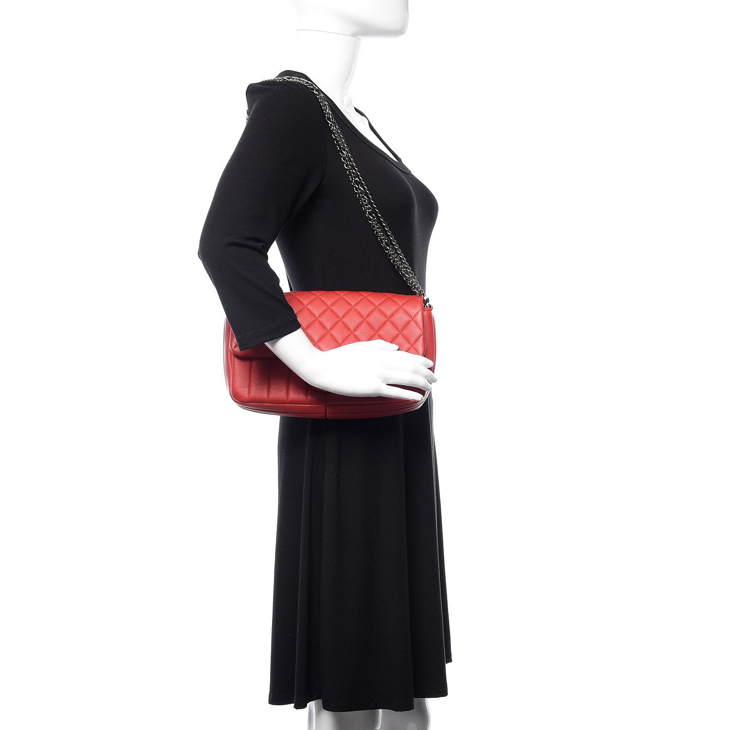 Chanel Calfskin Quilted Multi Chain Flap Red 2 of 12