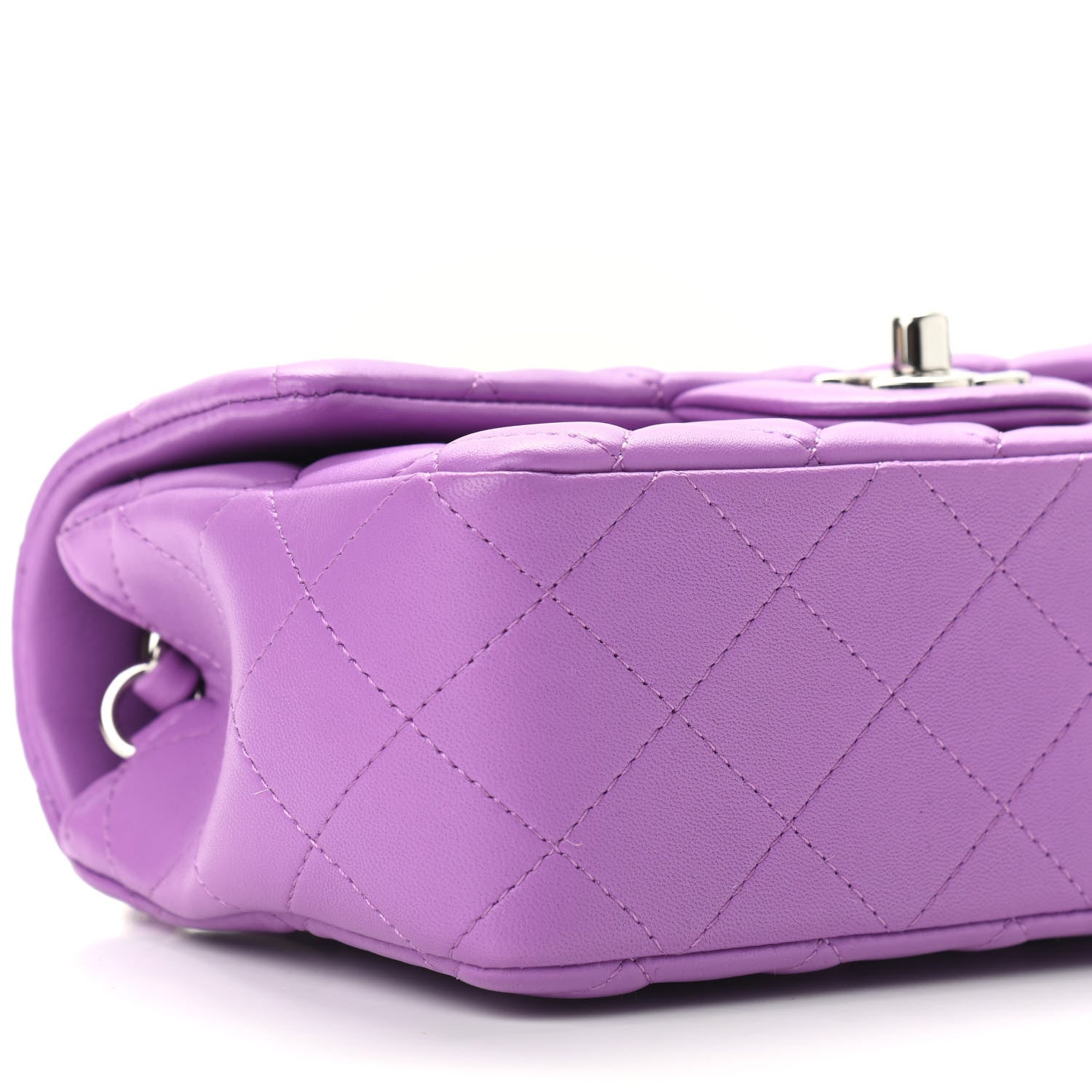 Chanel Lambskin Quilted Mini Rectangular Flap Purple 8 of 9