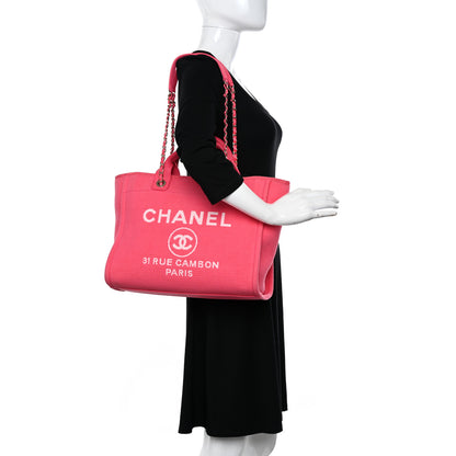 Chanel Mixed Fibers Calfskin Small Deauville Tote Pink 2 of 11