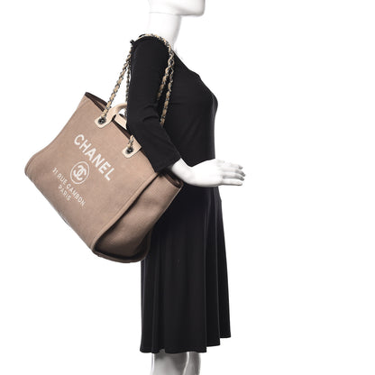 Chanel Canvas Large Deauville Tote Ecru 3 of 10