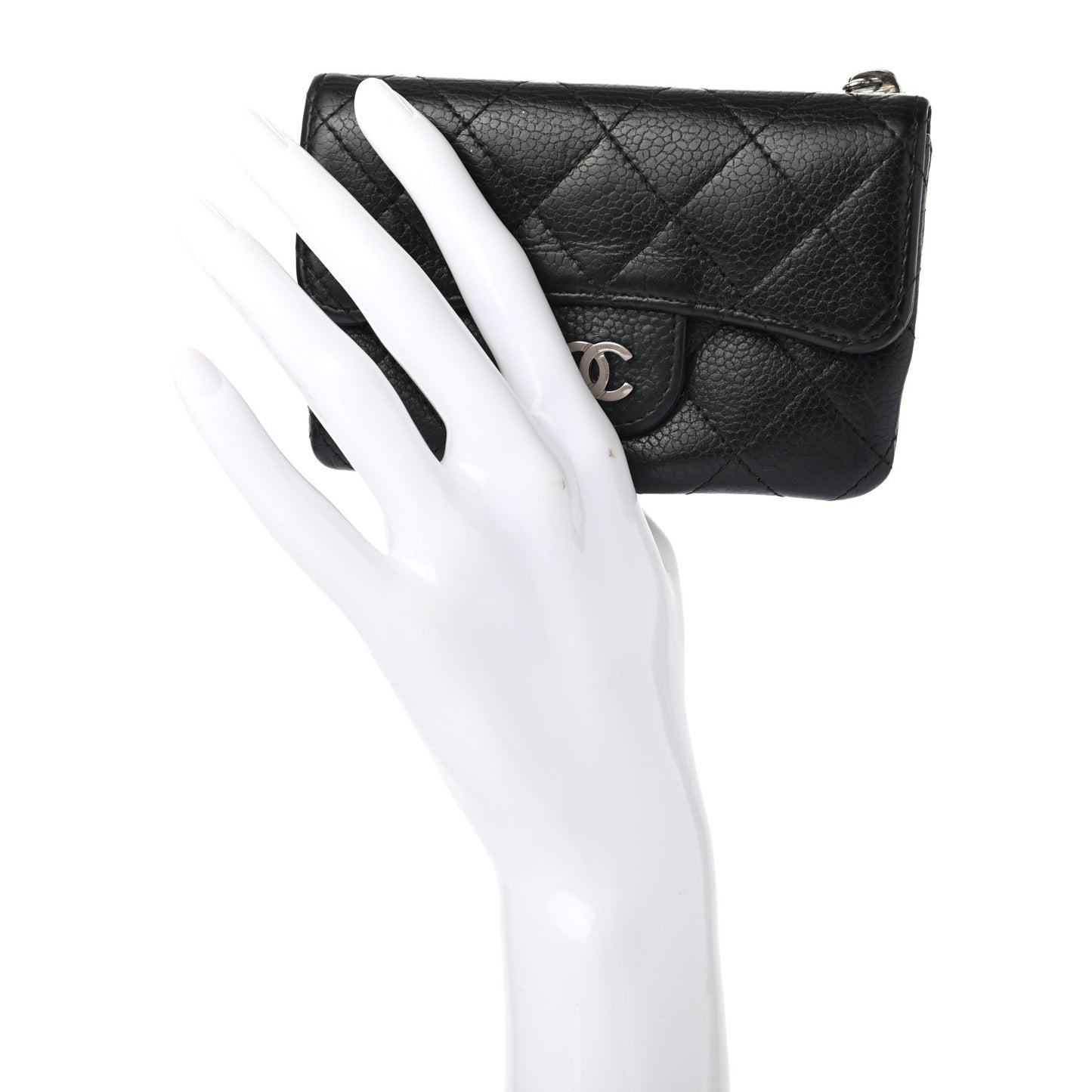 Caviar Quilted Coin Purse Black